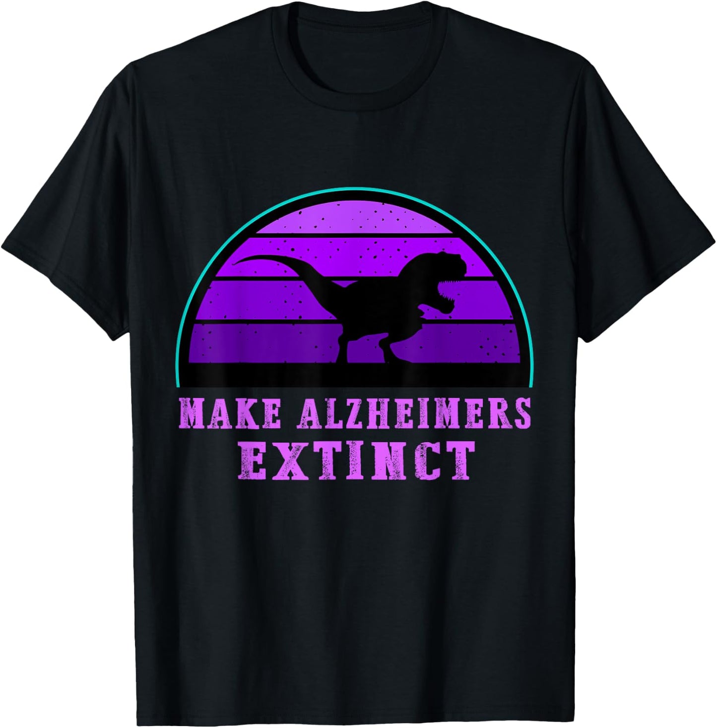 Trex Dinosaur Make Alzheimers Extinct Awareness Kid Support T-Shirt - T-Shirt | Black