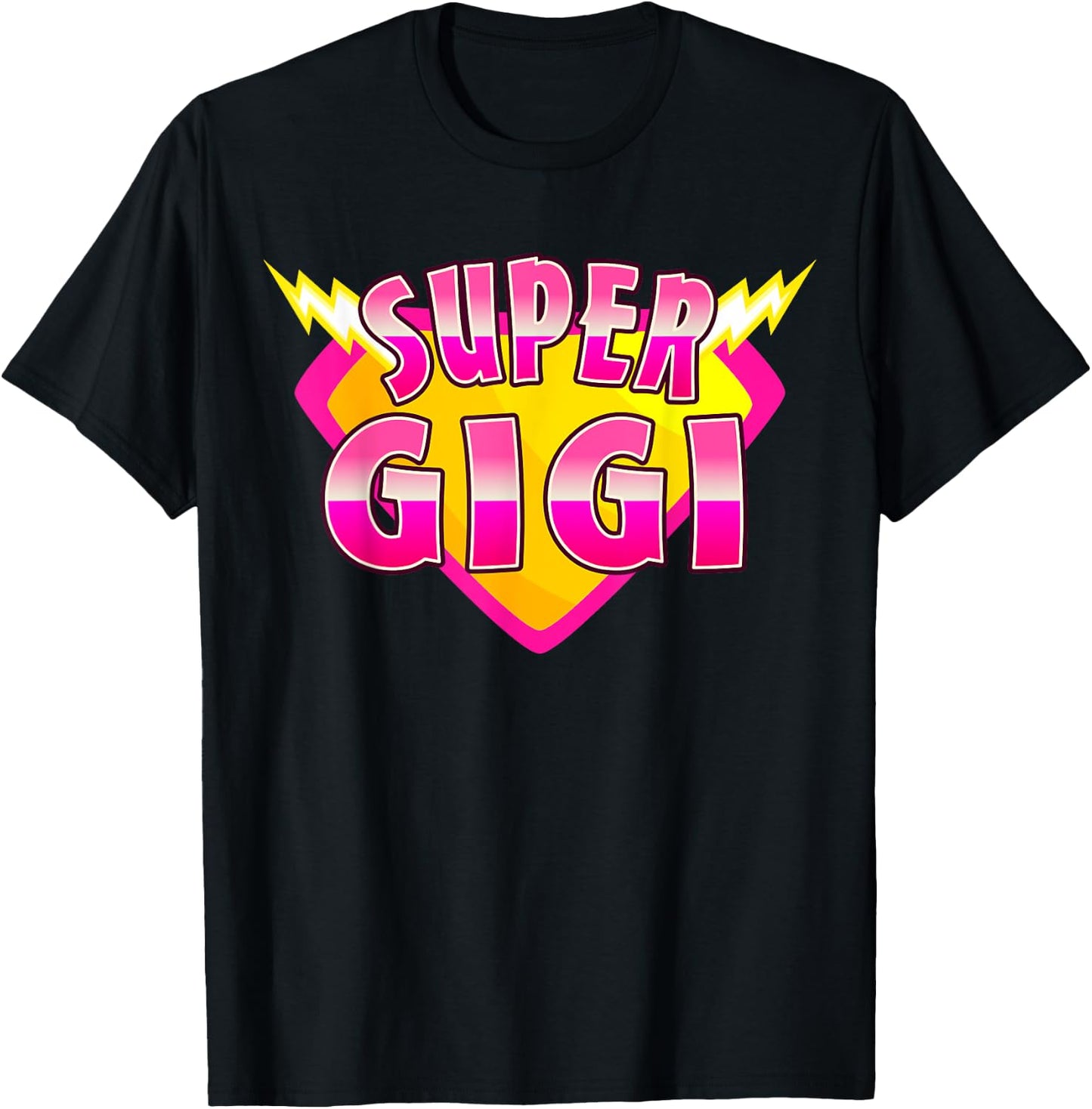 Super Gigi Superhero Grandmother Comic Book Family Matching T-Shirt - T-Shirt | Black