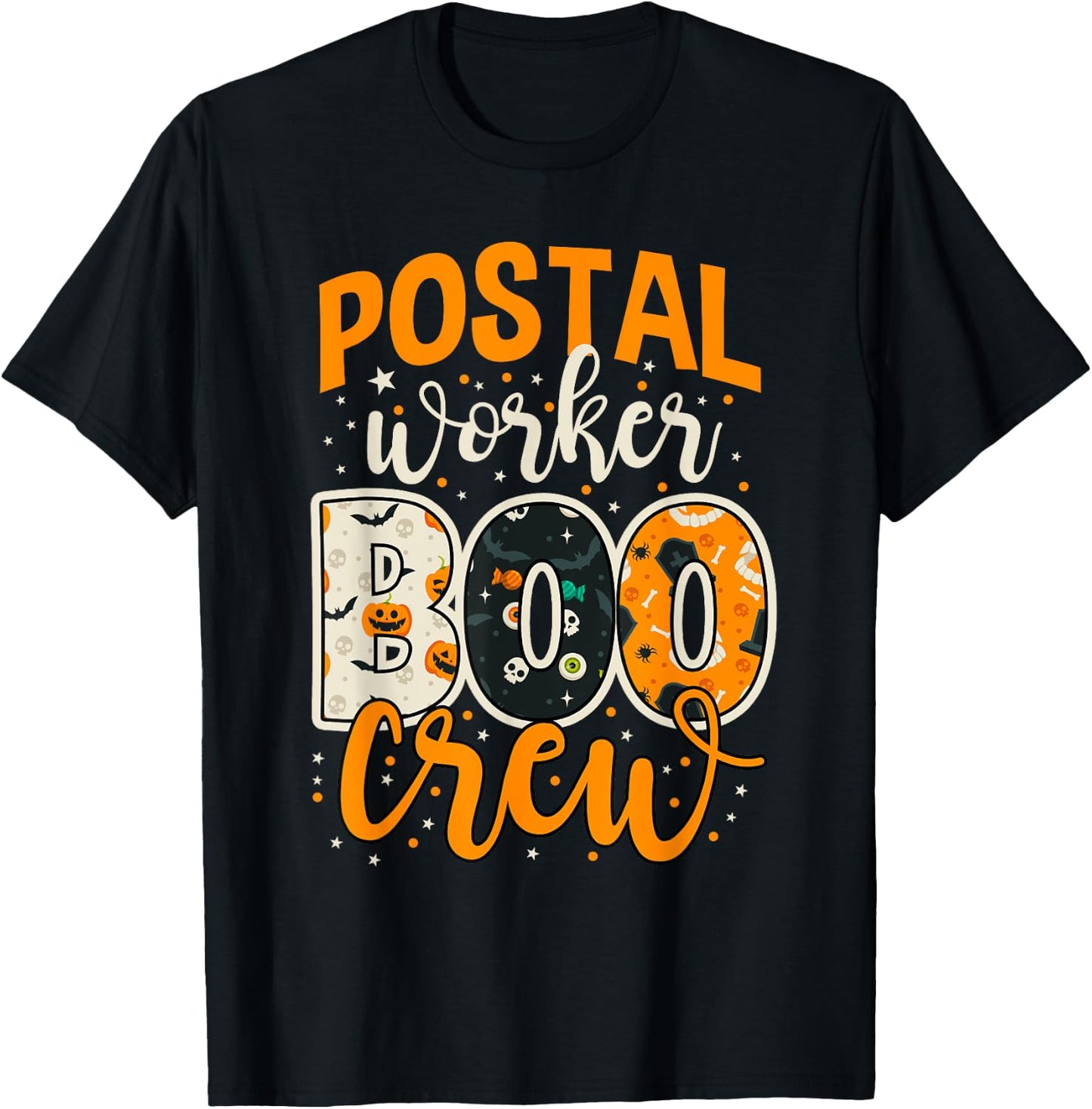 Postal Worker Boo Crew Funny Halloween Postal Worker T-Shirt - T-Shirt | Black