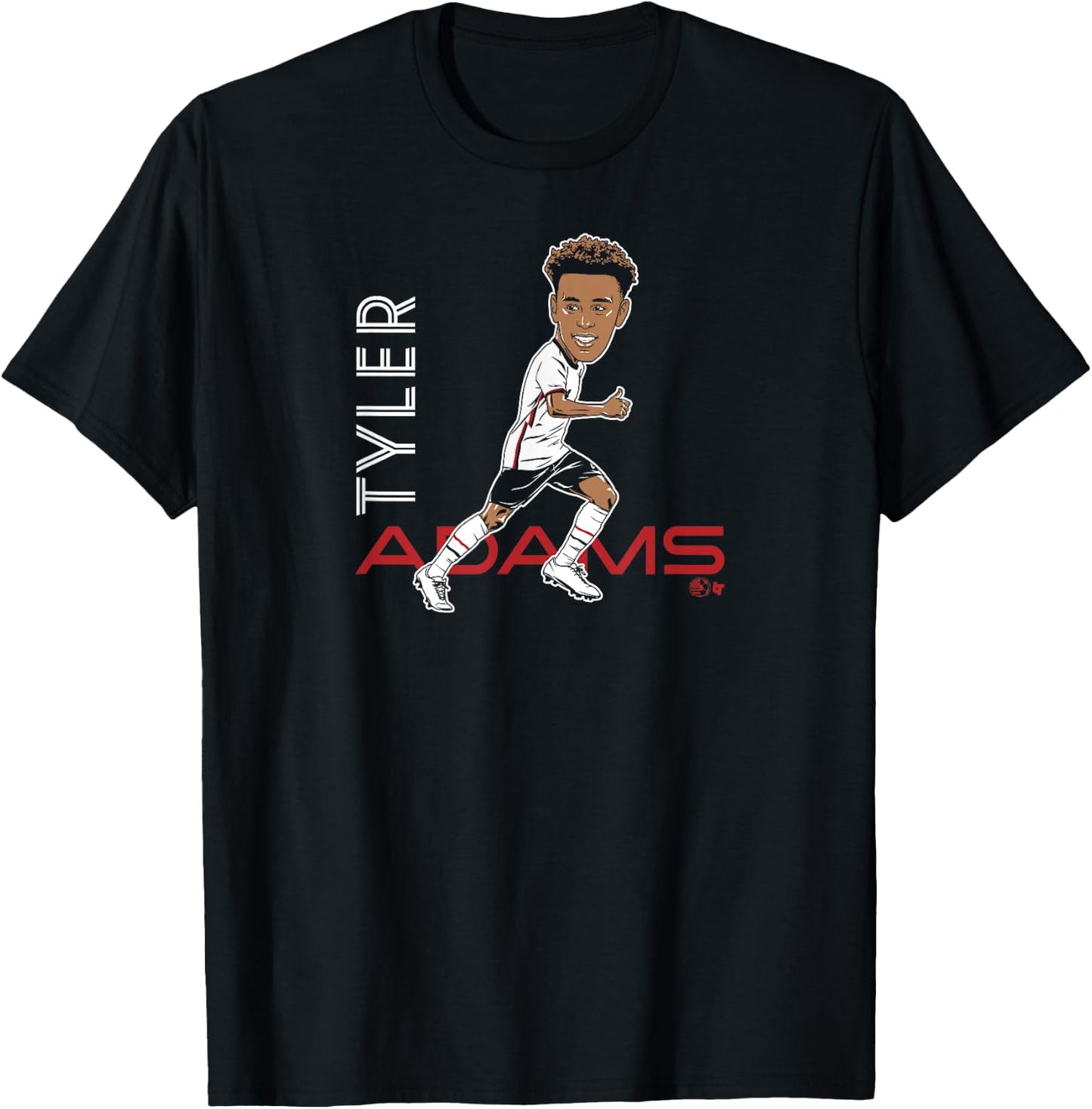 Tyler Adams - Caricature - United States Soccer T-Shirt - T-Shirt | Black