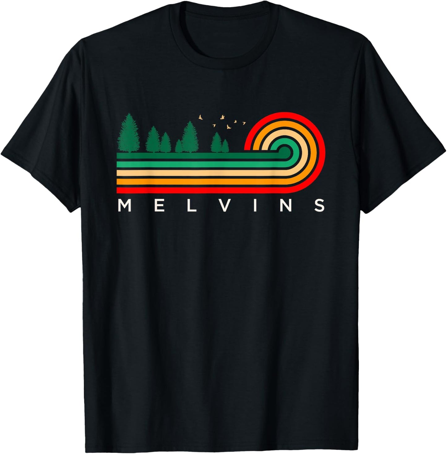 Evergreen Vintage Stripes Melvins, Delaware T-Shirt - T-Shirt | Black