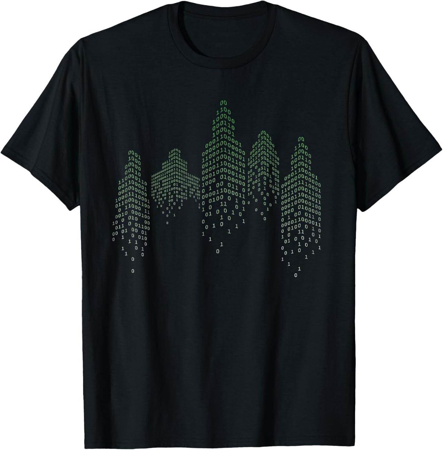 Binary City I Hacker Code Coder Hacking It Programmer T-Shirt - T-Shirt | Black