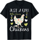 Cool Chicken Design Girls Chicken Farmer Lovers T-Shirt - T-Shirt | Black