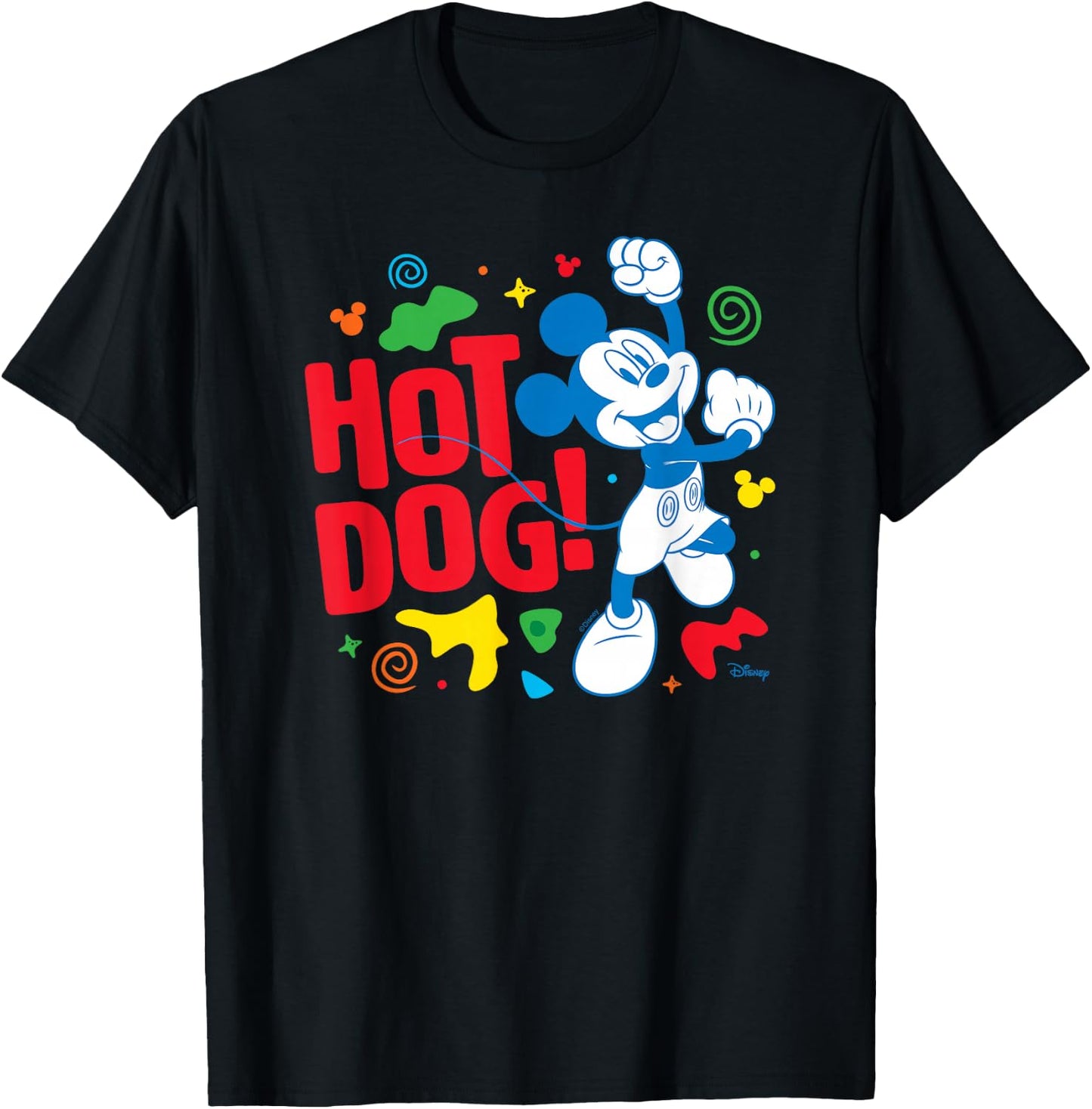 Mickey & Friends- Hot Dog Mickey T-Shirt - T-Shirt | Black
