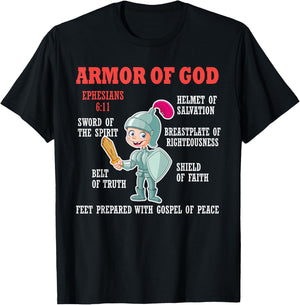 Put On The Full Armor Of God Bible Chapters For Kids T-Shirt - T-Shirt | Black