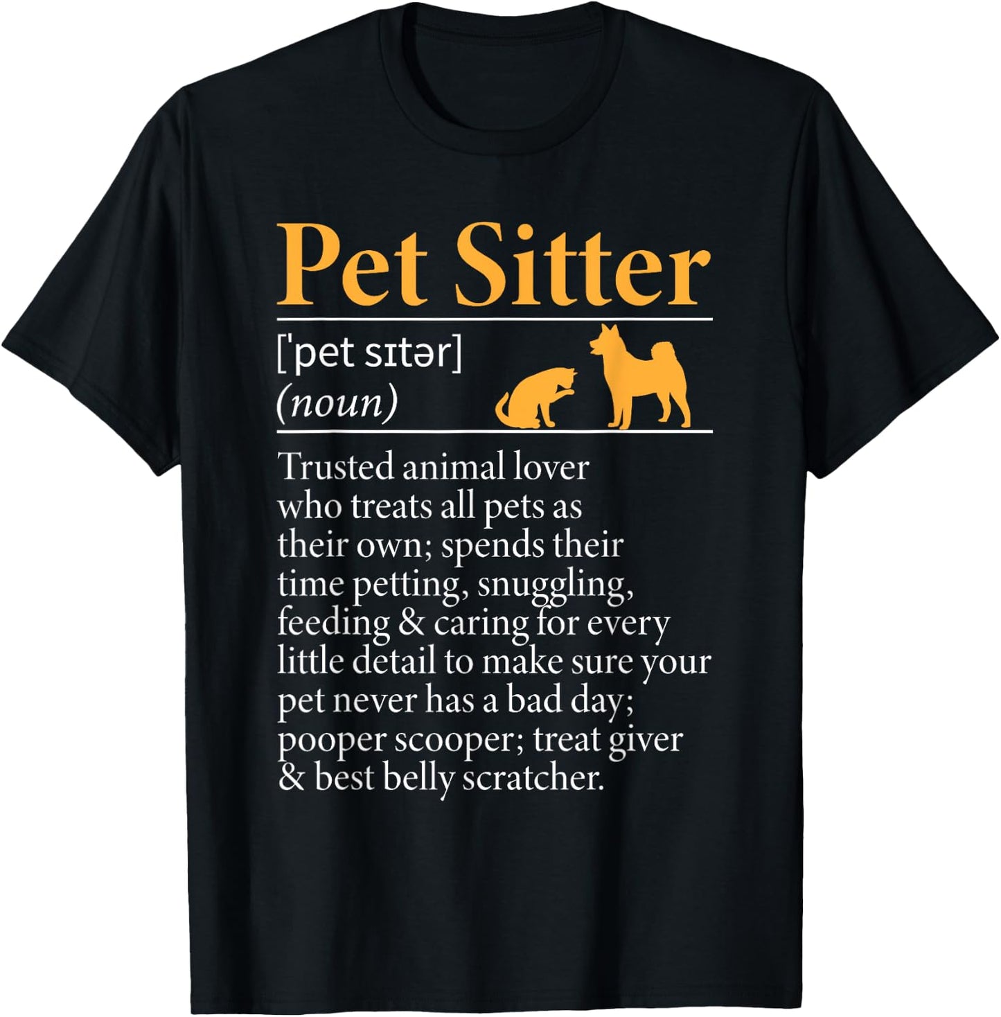 Pet Sitter Definition Pet Sitter Pet Sitting T-Shirt - T-Shirt | Black