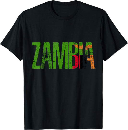 Zambian Country, Zambia Pride, African Heritage T-Shirt - T-Shirt | Black