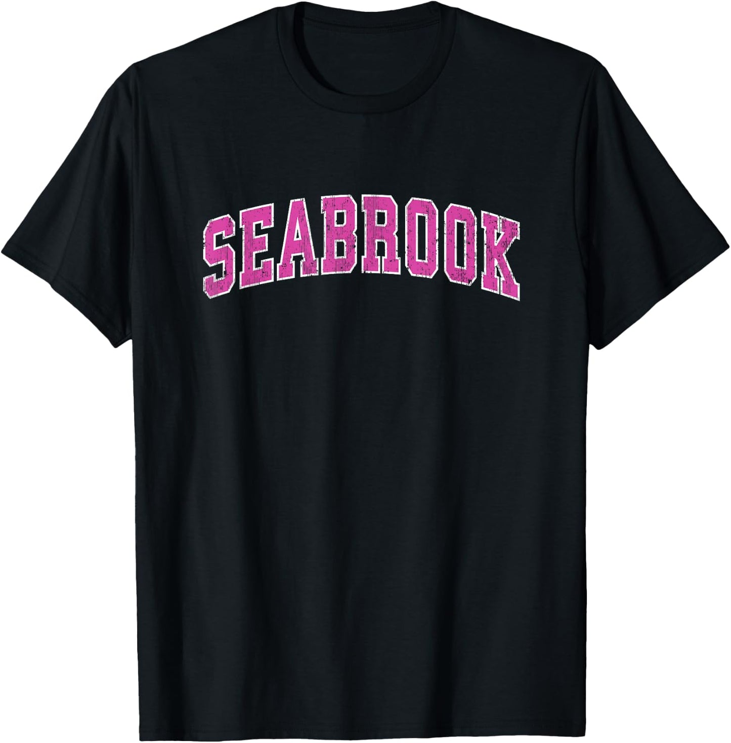 Seabrook Texas TX Vintage Sports Design Pink Design T-Shirt - T-Shirt | Black