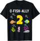 Ofishally 2 Year Old Fishing Themed 2Nd Birthday Girl Boy T-Shirt - T-Shirt | Black