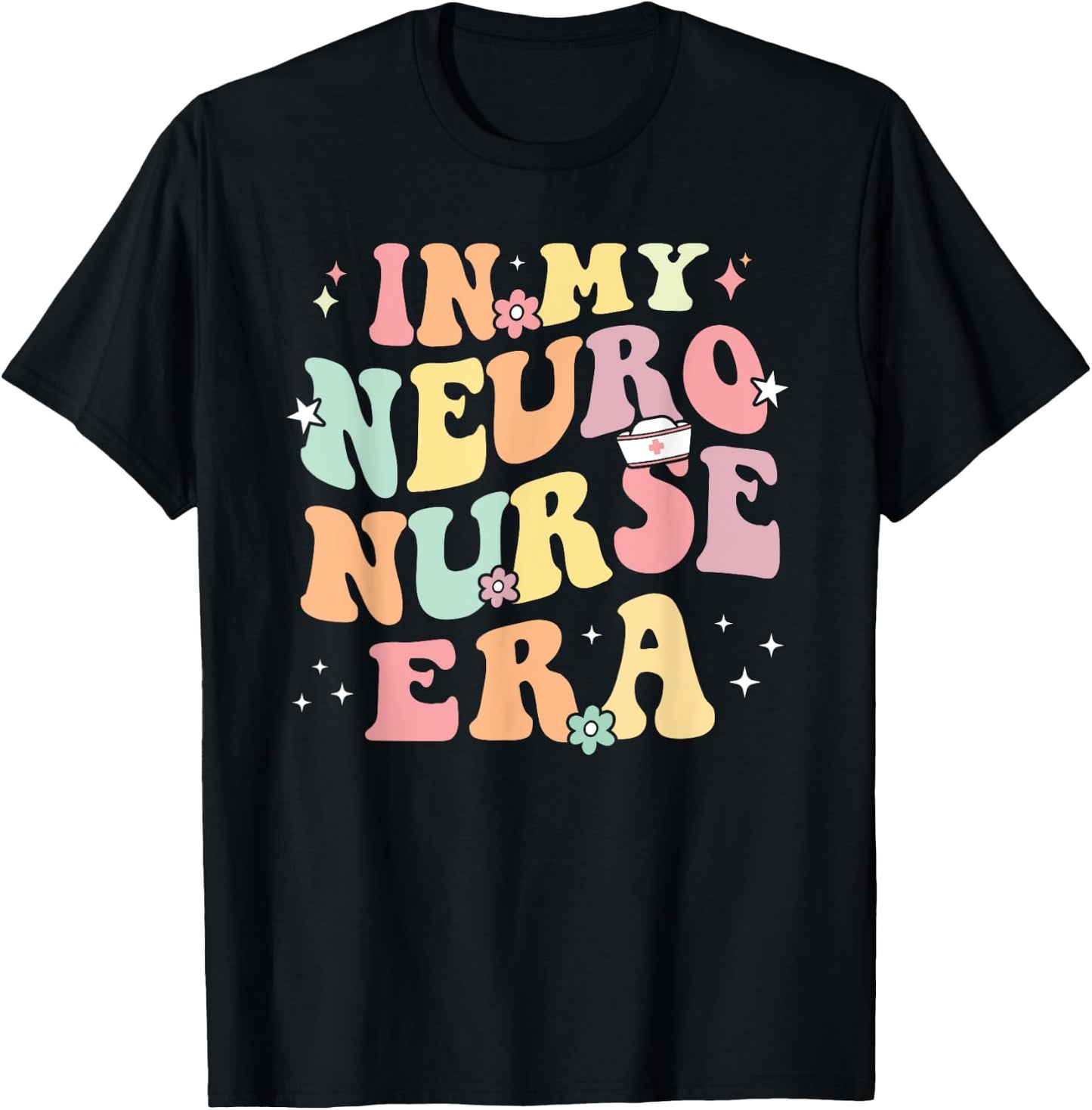 In My Neuro Nurse Era Retro Neuroscience Neurology Nursing T-Shirt - T-Shirt | Black