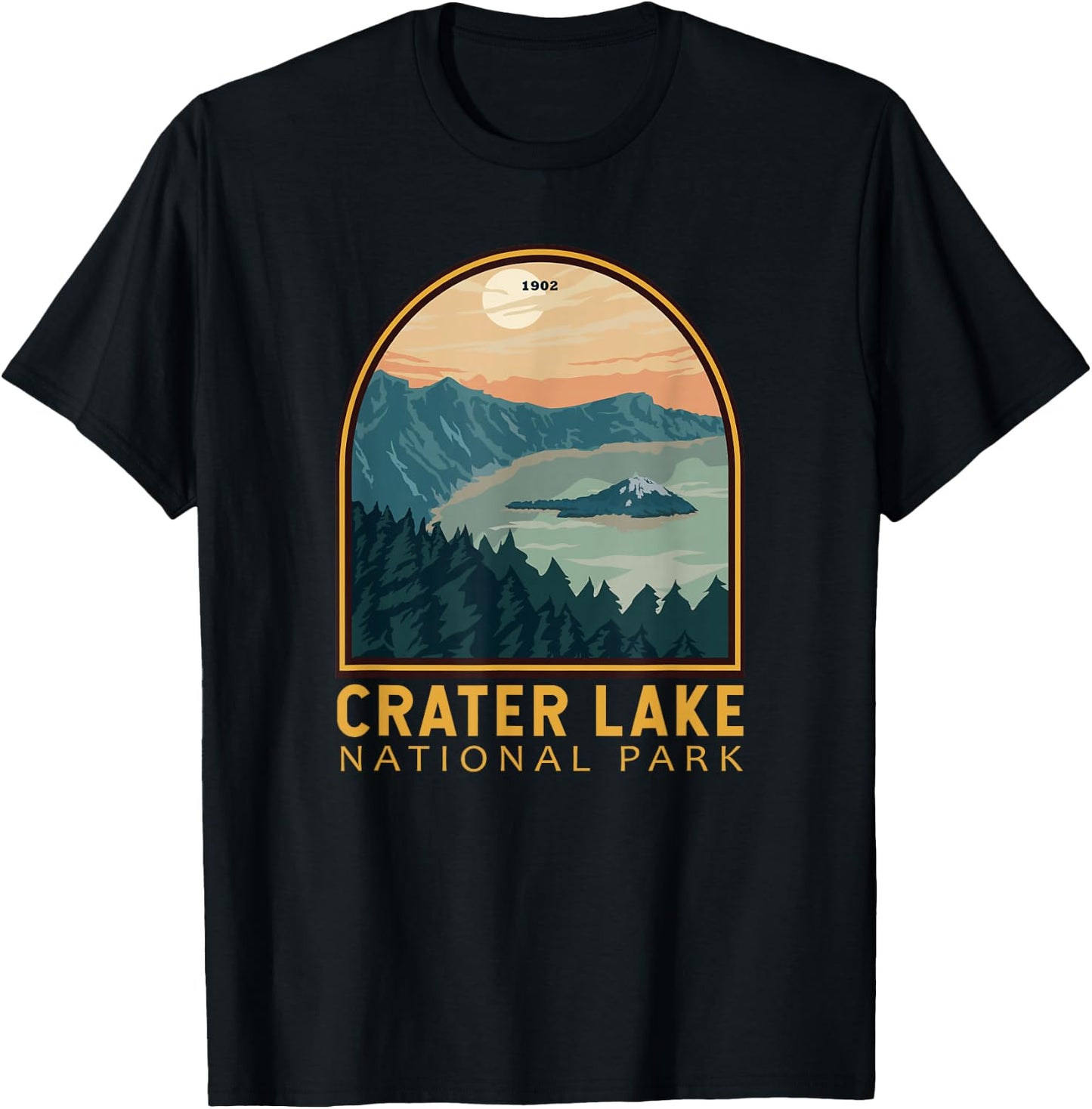 Crater Lake National Park Vintage Emblem T-Shirt - T-Shirt | Black