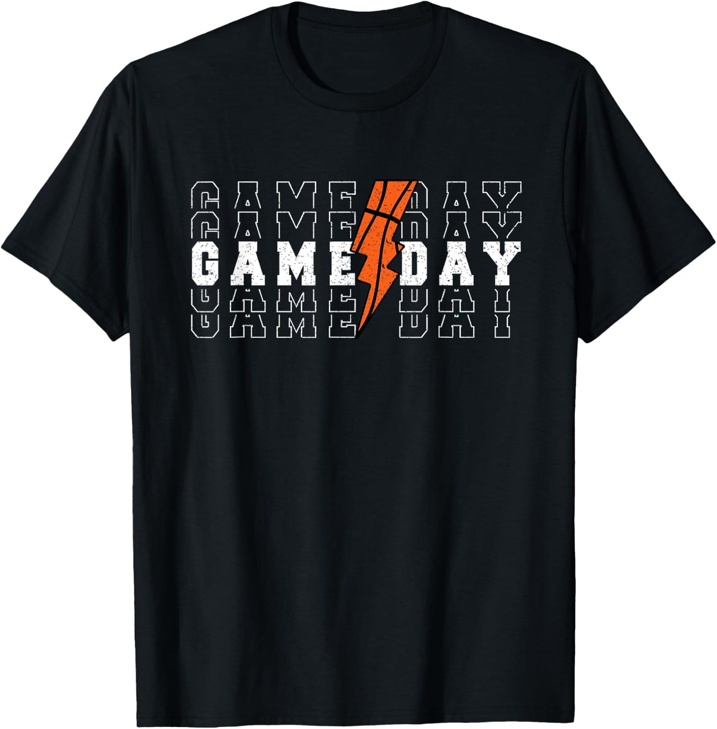 Game Day Basketball Lightning Sport Player Coach Supporter T-Shirt - T-Shirt | Black