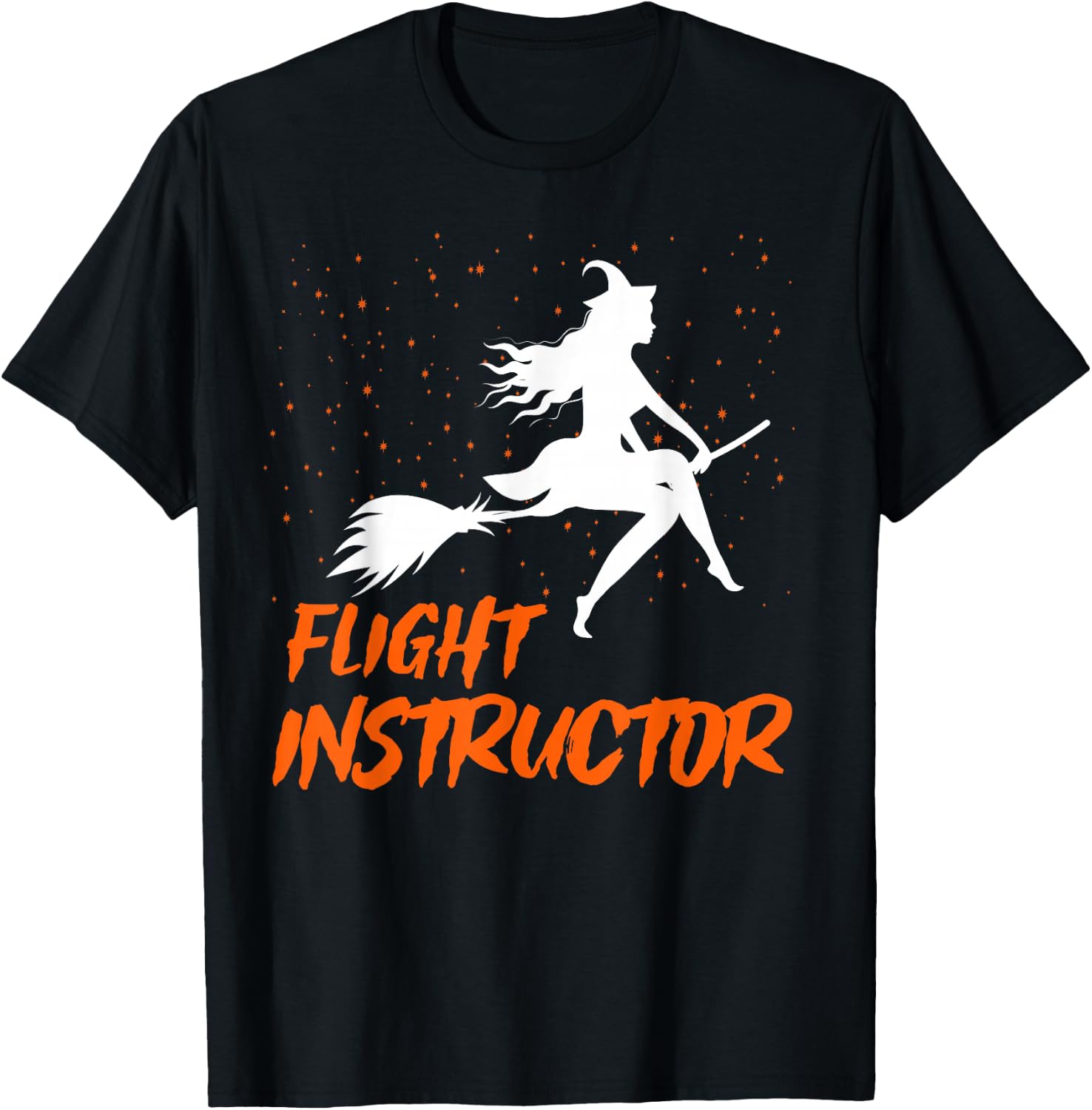 Flight Instructor Witch Riding Broomstick Halloween Costume T-Shirt - T-Shirt | Black