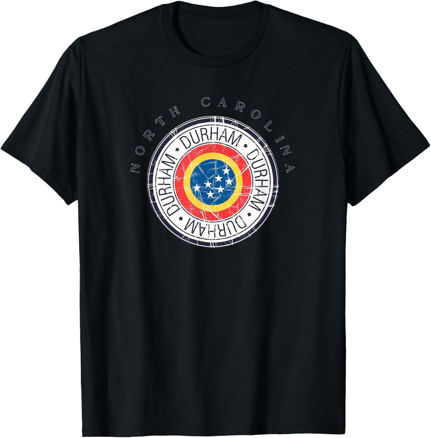 Durham Flag North Carolina State Seal Bull City NC Souvenir T-Shirt - T-Shirt | Black