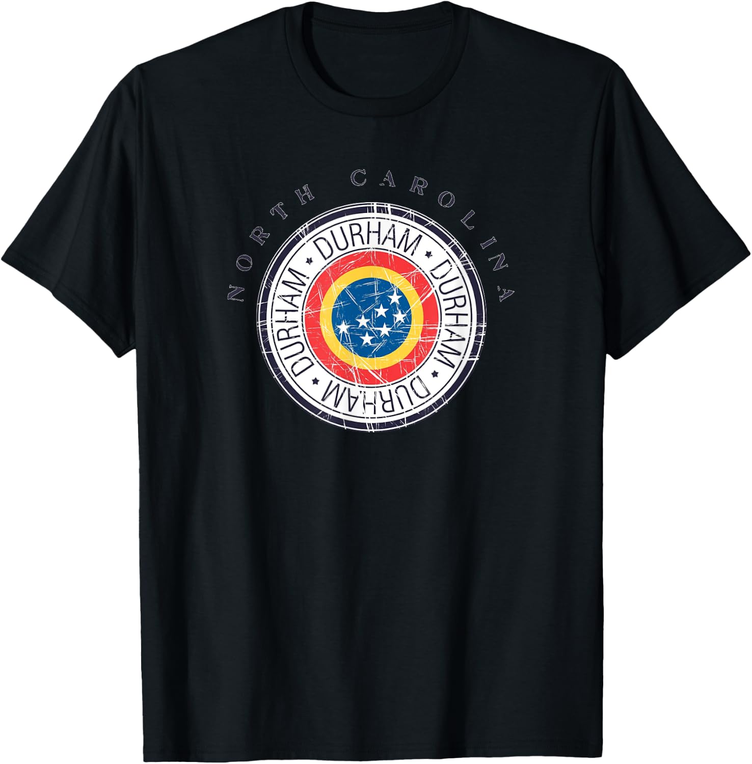 Durham Flag North Carolina State Seal Bull City NC Souvenir T-Shirt - T-Shirt | Black