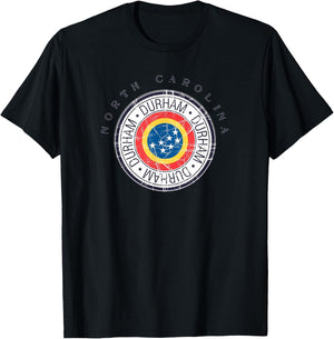 Durham Flag North Carolina State Seal Bull City NC Souvenir T-Shirt - T-Shirt | Black