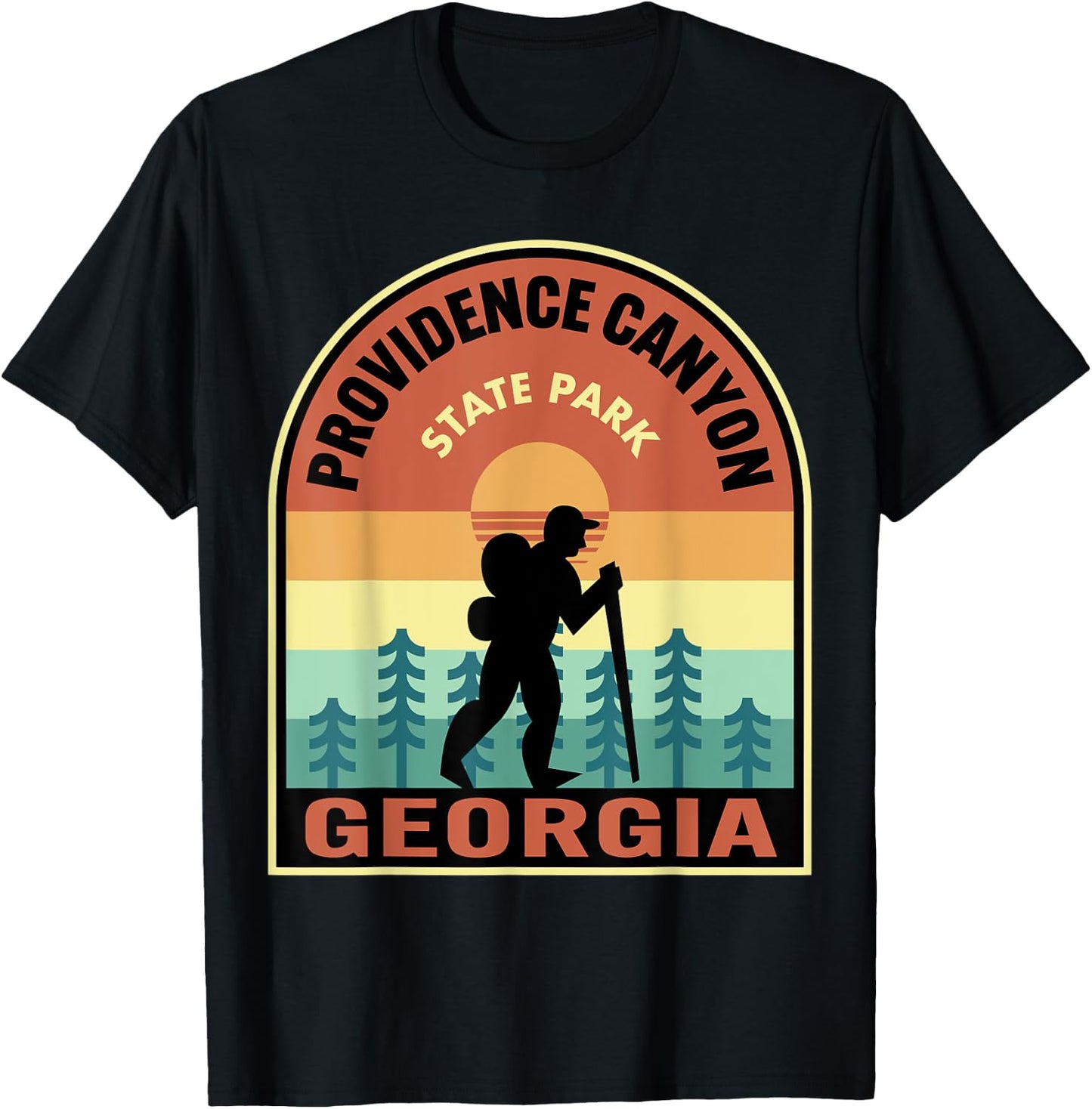 Providence Canyon State Park Georgia Retro Hiking T-Shirt - T-Shirt | Black