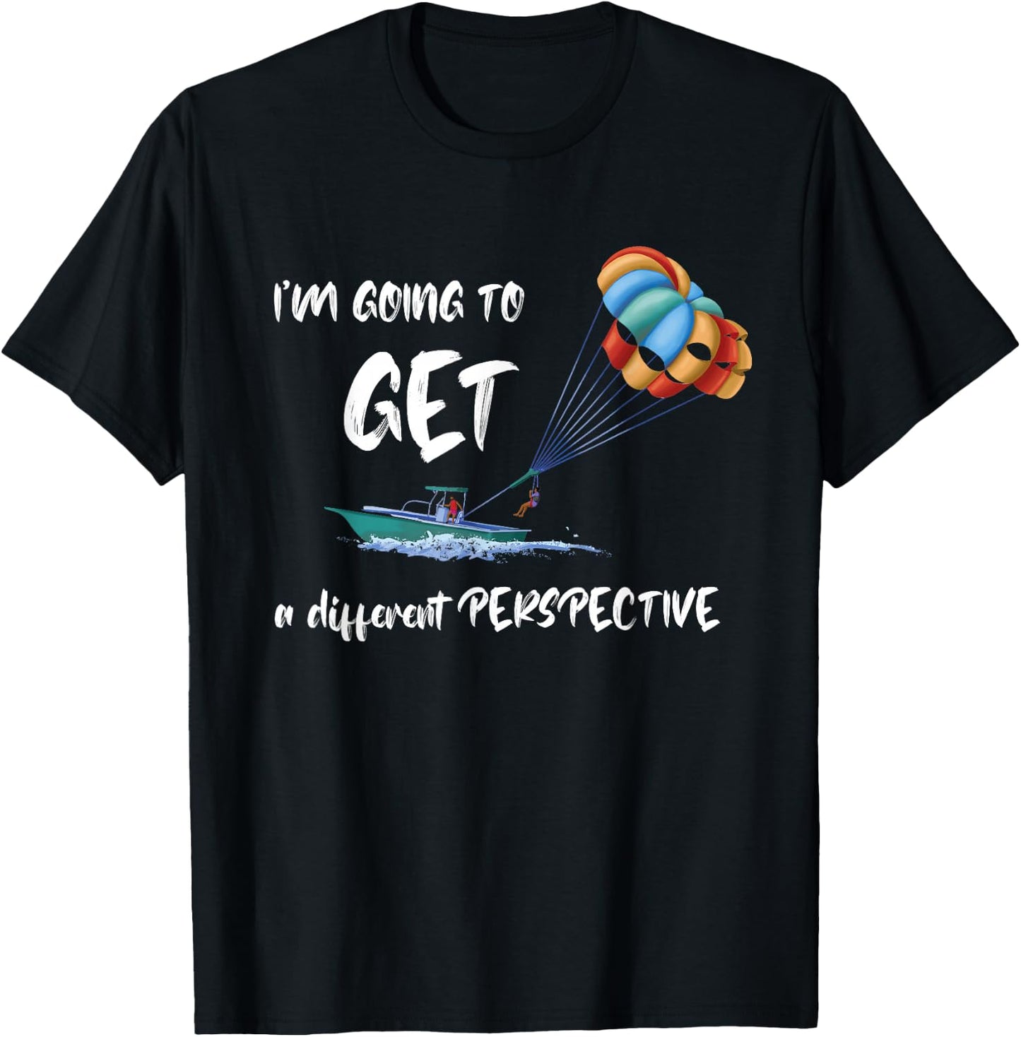 Parasailing Different Perspective Parasailer Parakiting T-Shirt - T-Shirt | Black