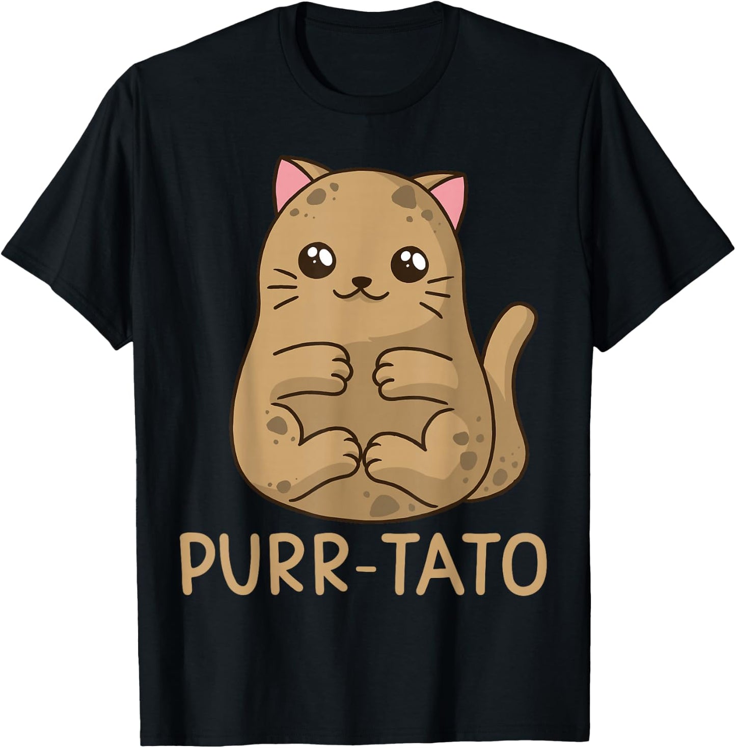 Purrtato Cat Potato Cat Lover Idaho Potatoes T-Shirt - T-Shirt | Black