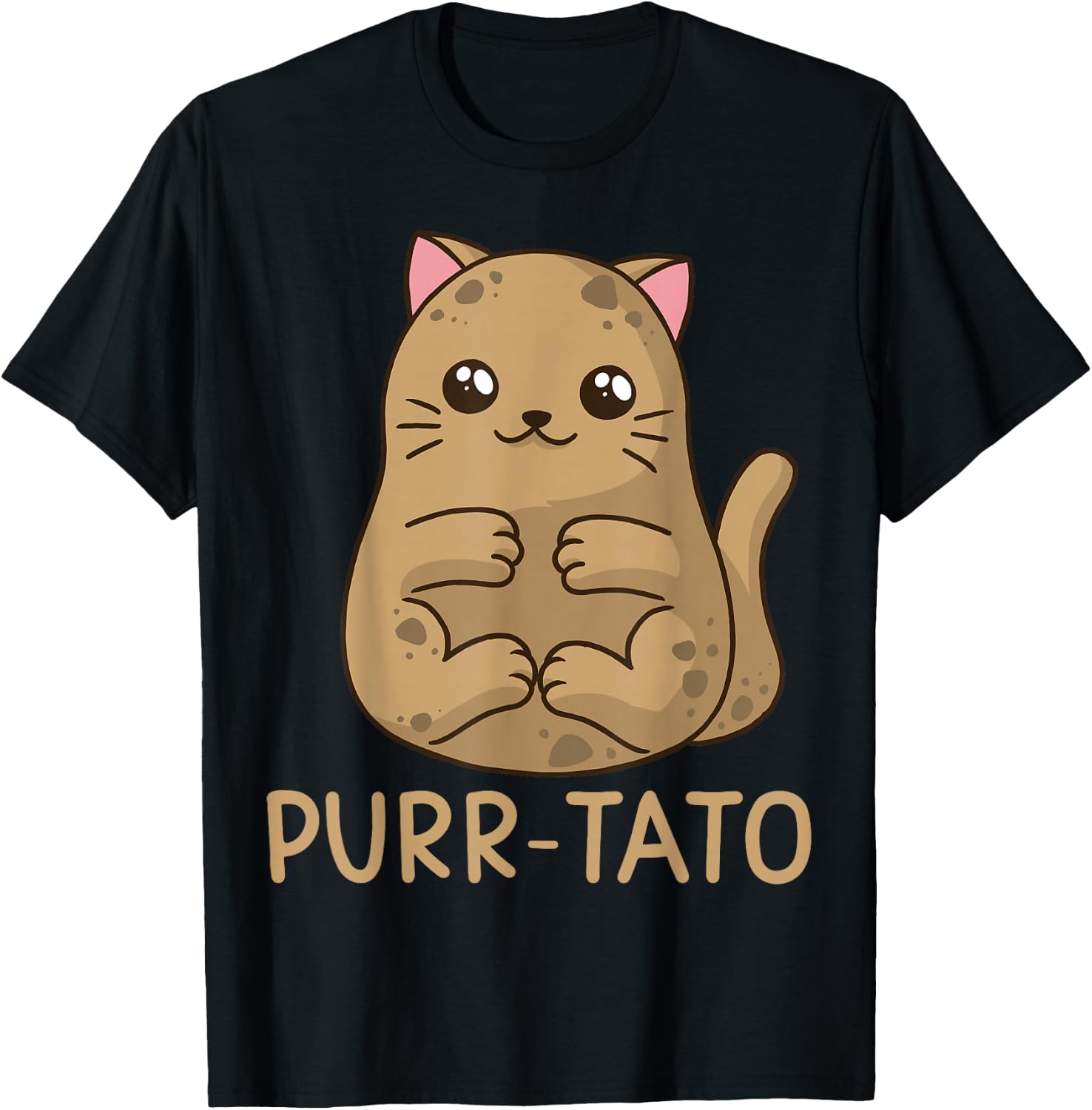 Purrtato Cat Potato Cat Lover Idaho Potatoes T-Shirt - T-Shirt | Black