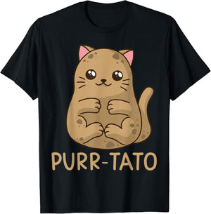 Purrtato Cat Potato Cat Lover Idaho Potatoes T-Shirt - T-Shirt | Black