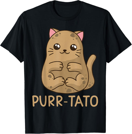 Purrtato Cat Potato Cat Lover Idaho Potatoes T-Shirt - T-Shirt | Black