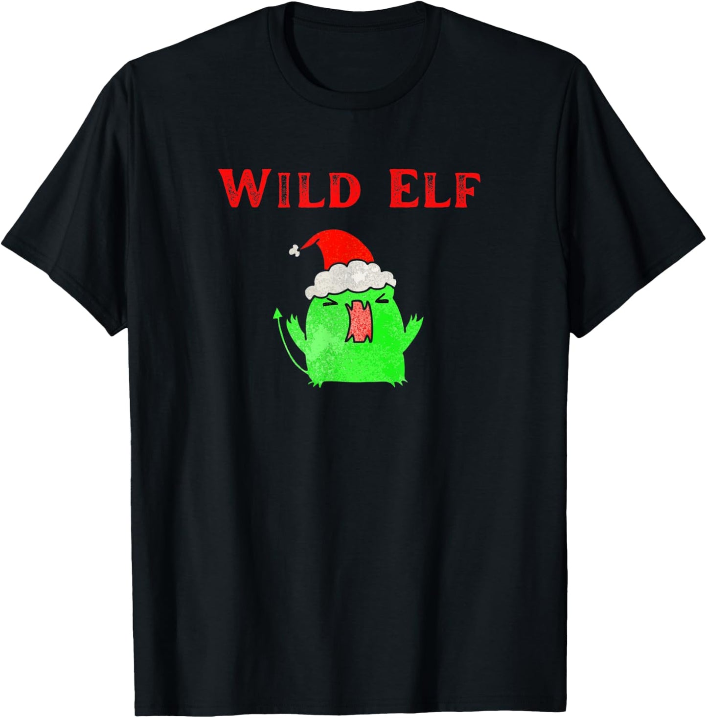 Wild Christmas Elf Funny Grab Idea Yankee Swap T-Shirt - T-Shirt | Black