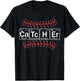 Baseball Catcher in Periodic Table Elements Funny Softball T-Shirt - T-Shirt | Black