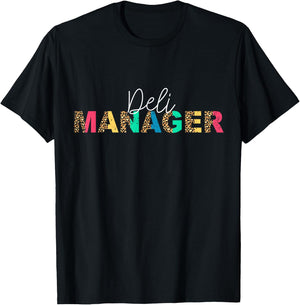 Cute Deli Manager Leopard T-Shirt - T-Shirt | Black