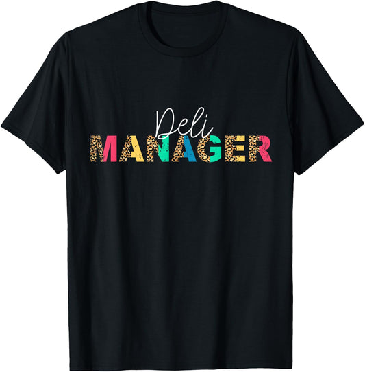 Cute Deli Manager Leopard T-Shirt - T-Shirt | Black