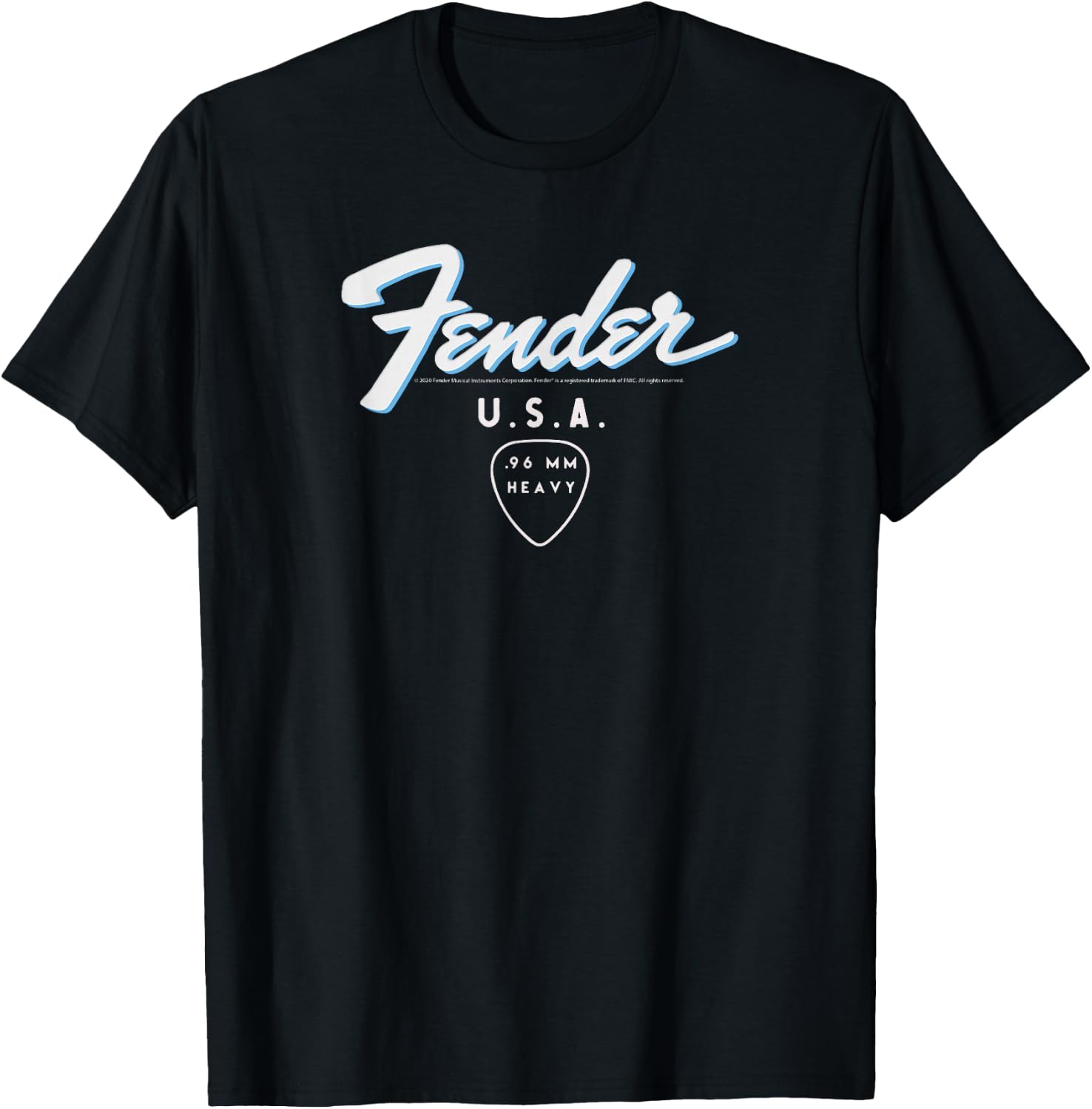 Fender U.S.A 96 MM Heavy Classic Guitar Pick Poster T-Shirt - T-Shirt | Black