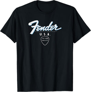Fender U.S.A 96 MM Heavy Classic Guitar Pick Poster T-Shirt - T-Shirt | Black
