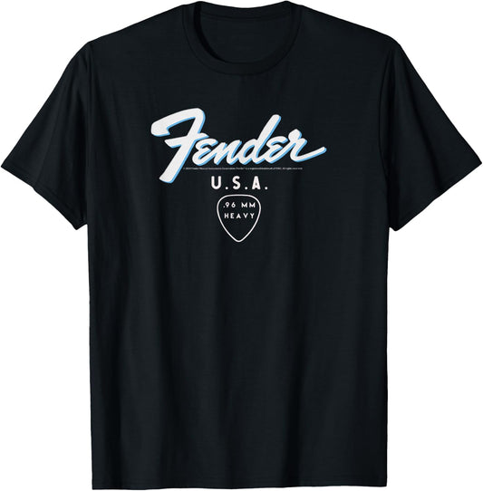 Fender U.S.A 96 MM Heavy Classic Guitar Pick Poster T-Shirt - T-Shirt | Black