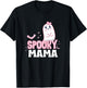 Spooky Mama Family Cute Pink White Ghost Boo Halloween T-Shirt - T-Shirt | Black