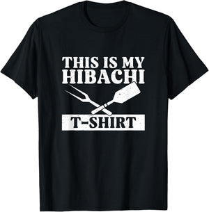 Hibachi Grilling Apparel - Men's Black X-Small Short Sleeve - Funny Japanese Cooking Hibachi T-Shirt - T-Shirt | Black