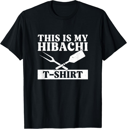 Hibachi Grilling Apparel - Men's Black X-Small Short Sleeve - Funny Japanese Cooking Hibachi T-Shirt - T-Shirt | Black