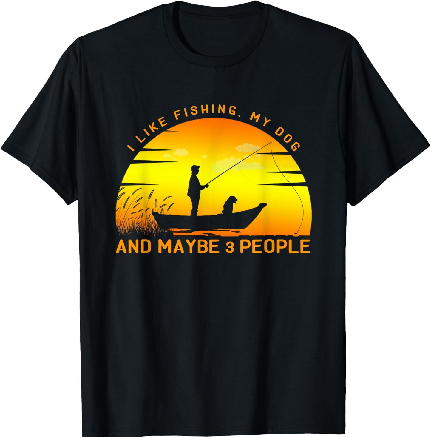 I like fishing, my dog and maybe 3 people - Vintage fishing Women Kids T-Shirt - T-Shirt | Black