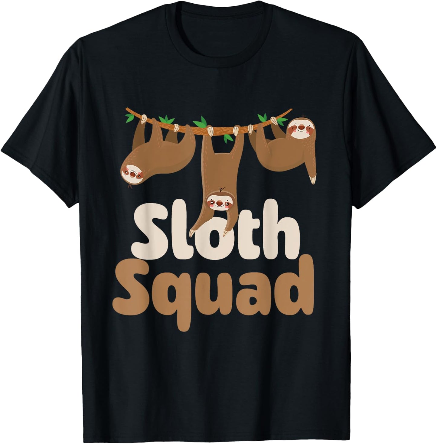 Sloth Squad - Family Wildlife Zoo Animal Lover Zookeeper T-Shirt - T-Shirt | Black