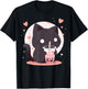 Kawaii Black Cat Boba Cute Japan Anime Bubble Tea Neko Teen Women T-Shirt - T-Shirt | Black