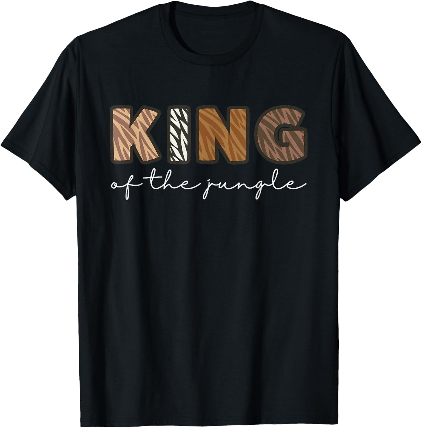 King Of The Jungle Zoo Theme Birthday Safari Jungle Party T-Shirt - T-Shirt | Black