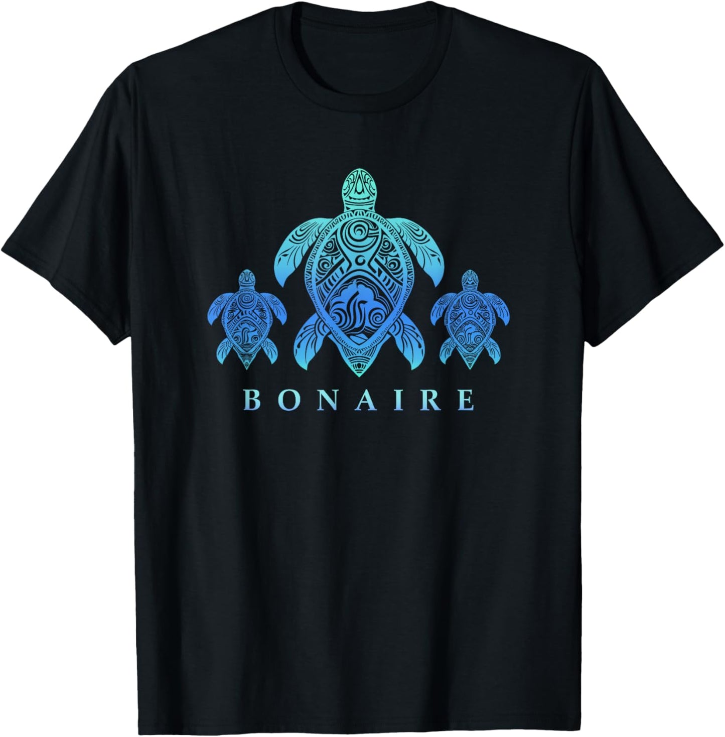 Bonaire - Tribal Hawksbill & Green Turtles T-Shirt - T-Shirt | Black