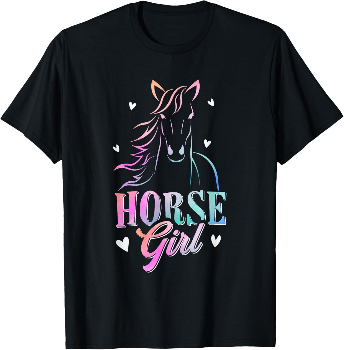 Horse Graphic Women Girls Horseback Riding Horse Lover T-Shirt - T-Shirt | Black