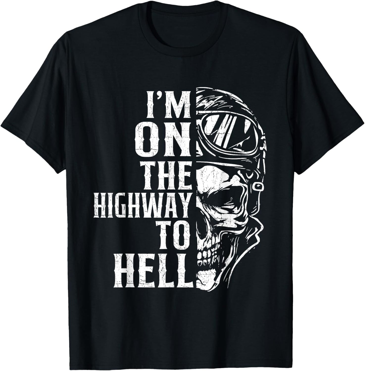 I'm On The Highway To Hell - Biker Motorcycle Motorcycling T-Shirt - T-Shirt | Black