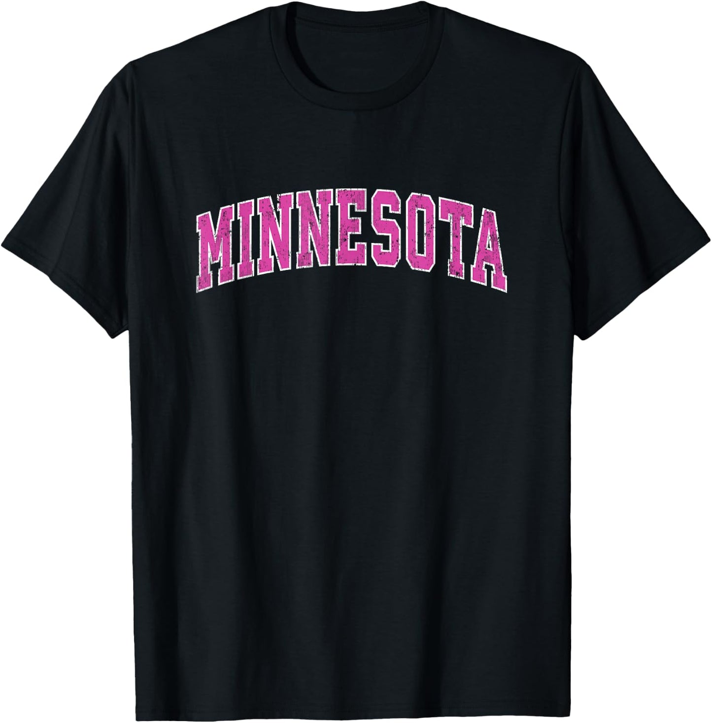 Minnesota MN Vintage Sports Design Pink Design T-Shirt - T-Shirt | Black