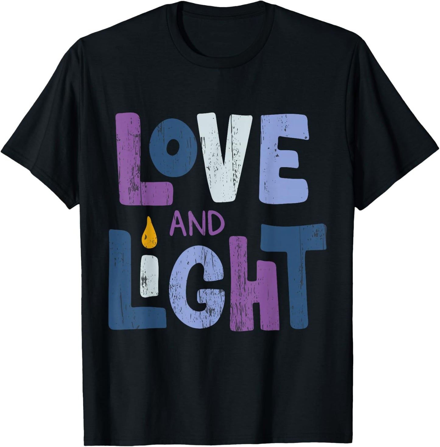 Love and Light | Hanukkah T-Shirt - T-Shirt | Black