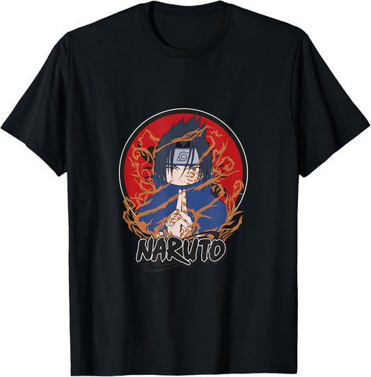 Naruto Classic Sasuke Cursed Seal T-Shirt - T-Shirt | Black