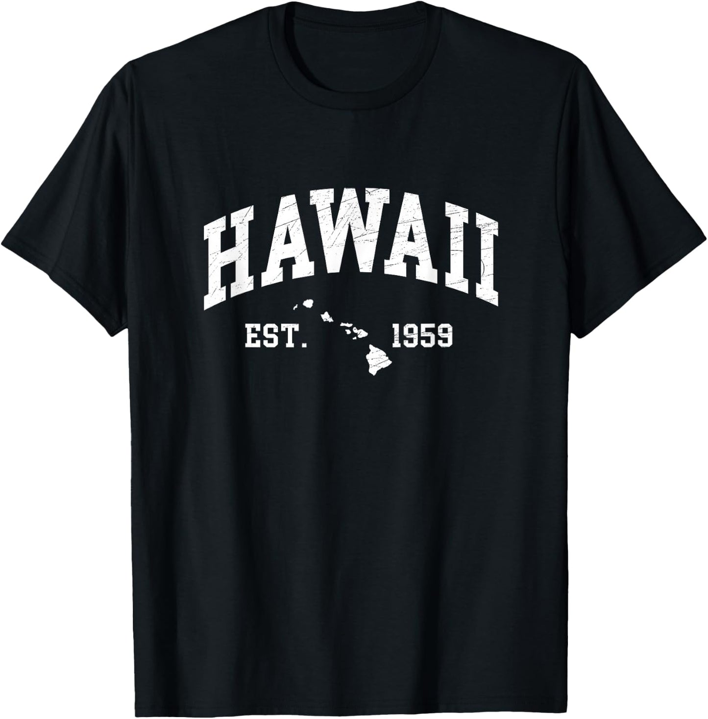 Hawaii Est. 1959 - Distressed / Worn Design Style - Classic T-Shirt - T-Shirt | Black