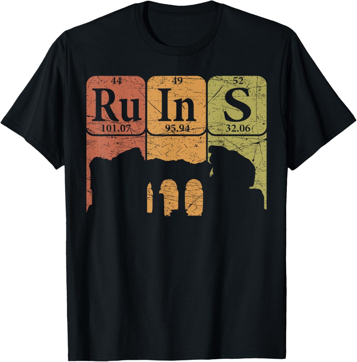 Archeology Ruins Periodic Table Elements Archeologist T-Shirt - T-Shirt | Black
