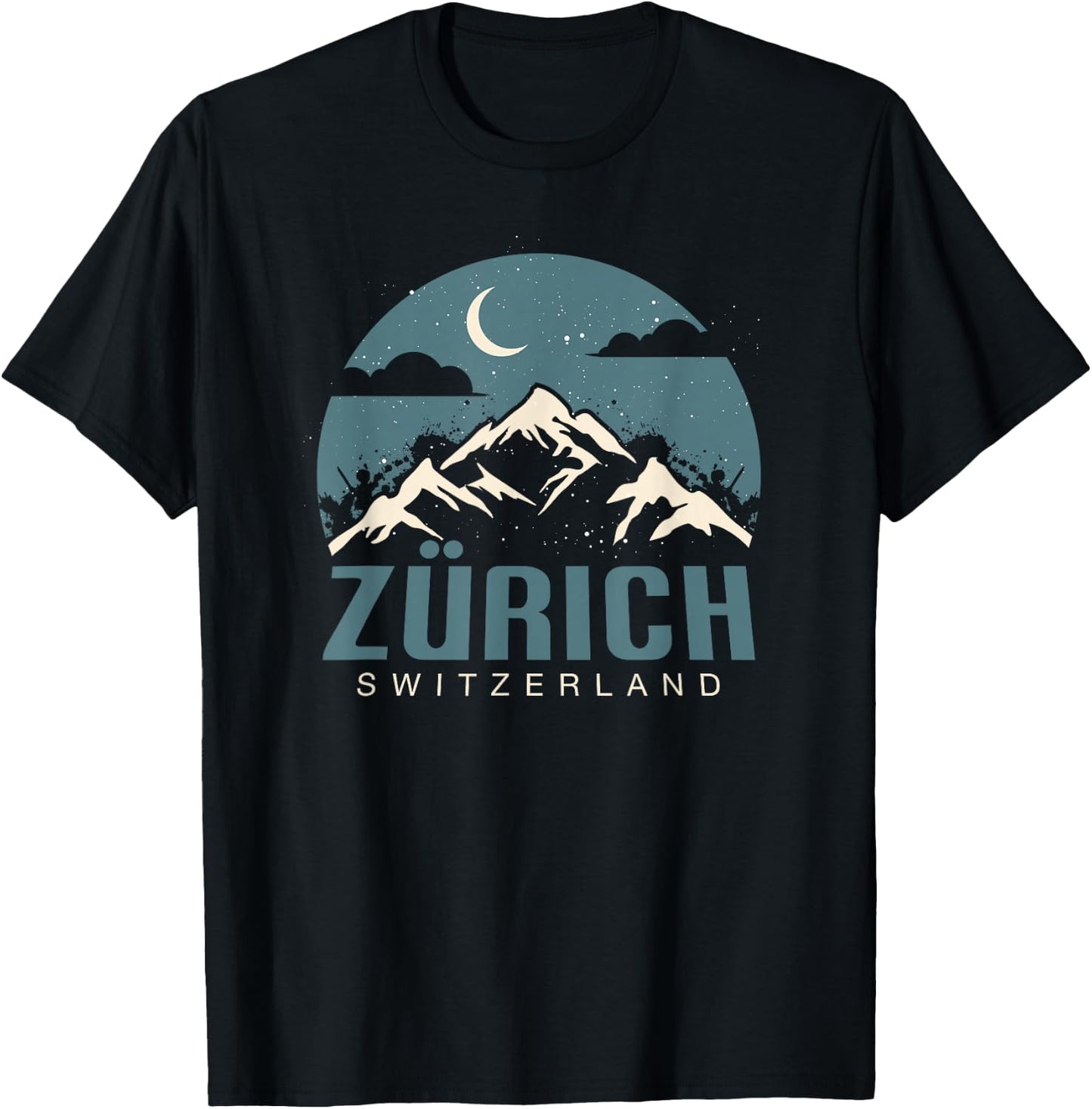 Switzerland Swiss Alps Mountains Of Zurich T-Shirt - T-Shirt | Black