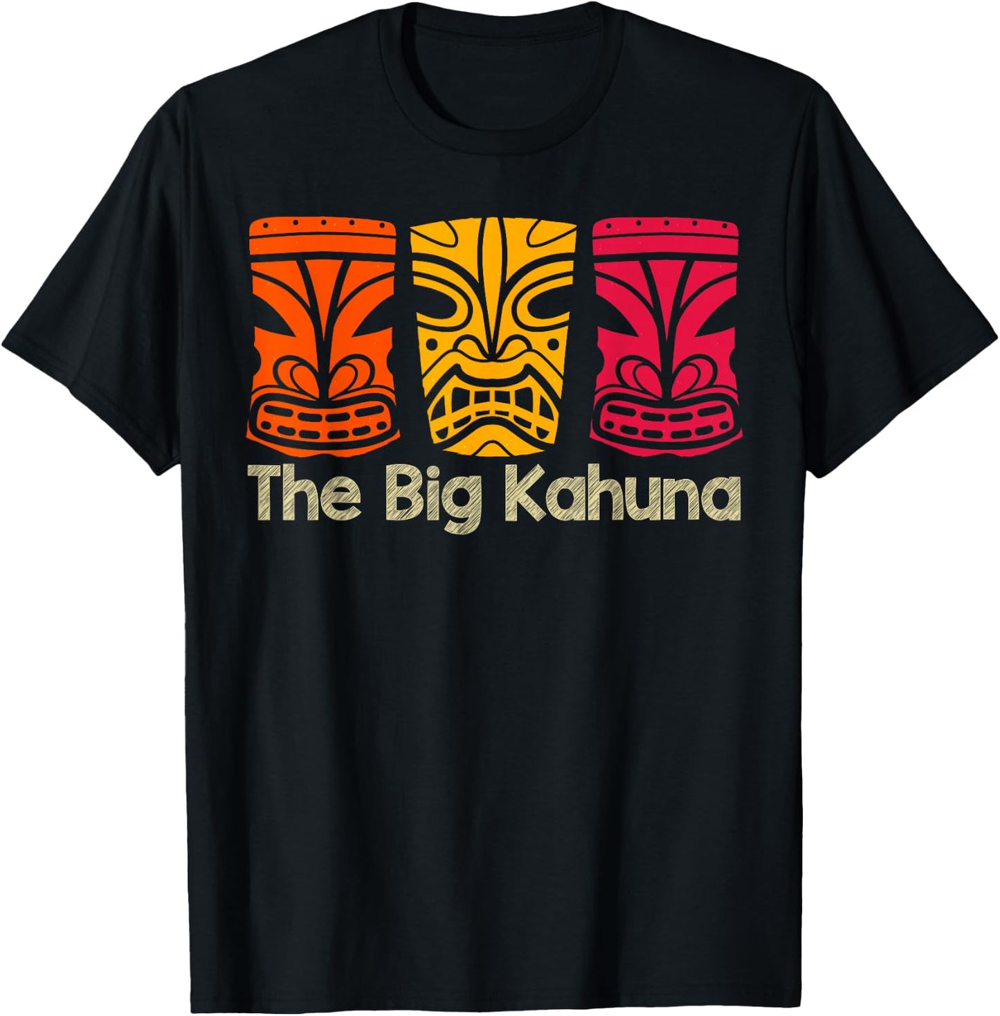 The Big Kahuna Polynesian Surfing Retro Vintage Novelty T-Shirt - T-Shirt | Black